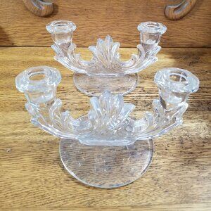 Elegant Pair of Vintage Fostoria Double Candlesticks